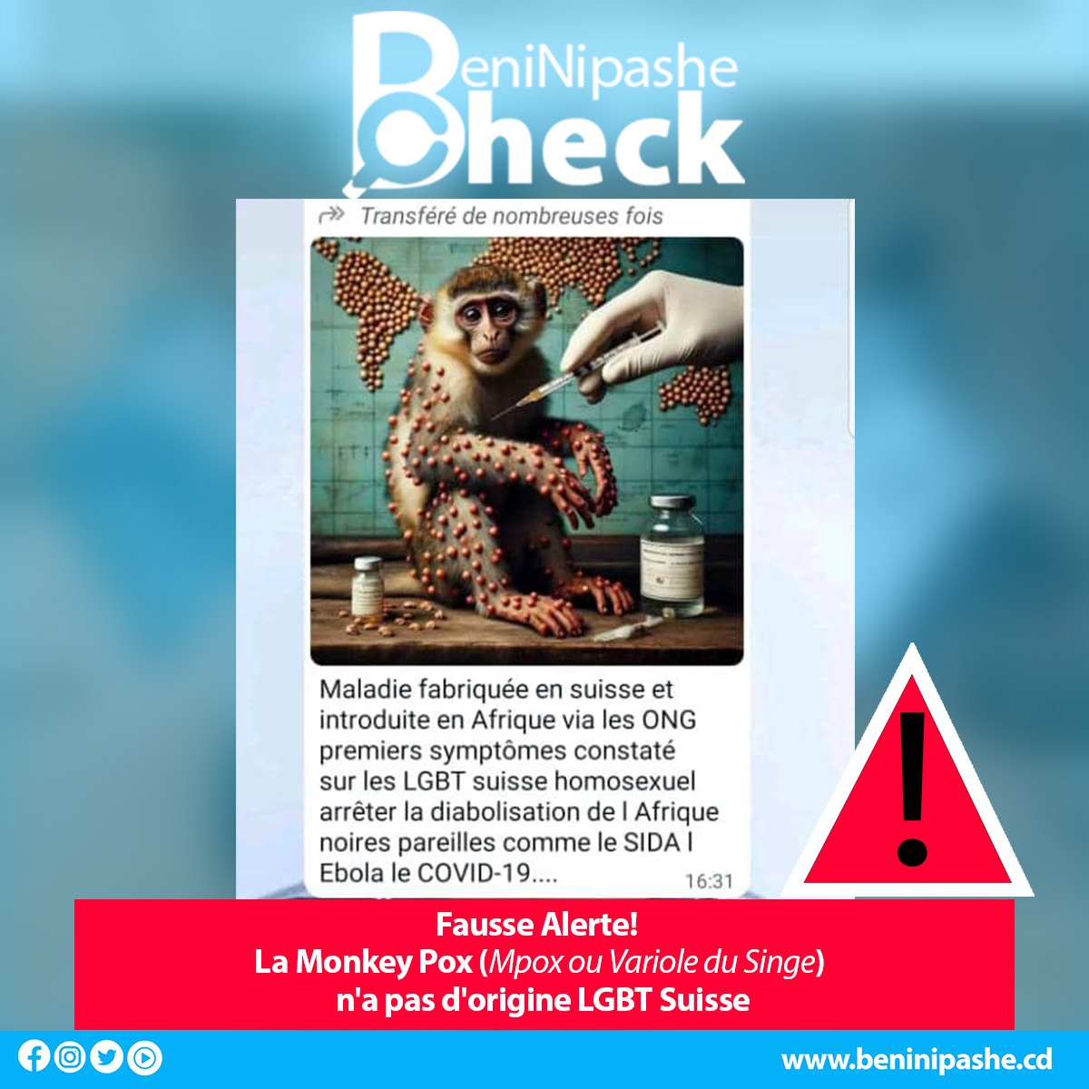 Fausse alerte! La Monkey pox( variole du Singe ou Mpox) n’a pas d’origine LGBT Suisse