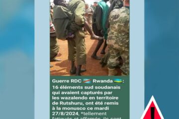 Aucun combattant Sud-soudanais n’a été capturé par les wazalendo à Rutshuru ou remis à la MONUSCO à Dungu