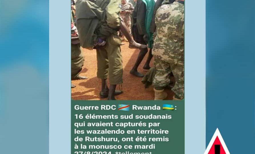 Aucun combattant Sud-soudanais n’a été capturé par les wazalendo à Rutshuru ou remis à la MONUSCO à Dungu