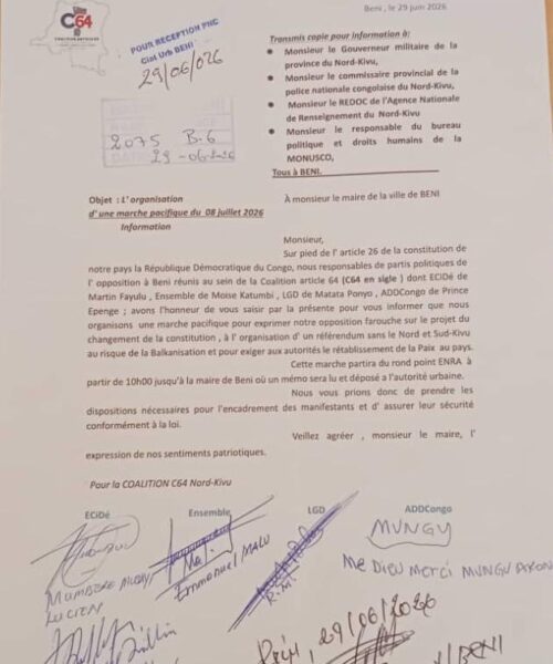 Beni : l&rsquo;opposition annonce une marche pacifique le 8 juillet contre le projet de changement de la Constitution
